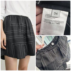 Toteme Monogram silk pj shorts black